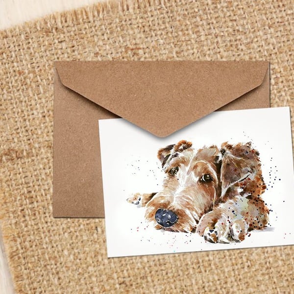 Irish Terrier GreetingNote Card- Irish Terrier Dog card, Irish Terrier Dog card 