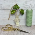 Spun Cotton Green Mushroom Bouquet 