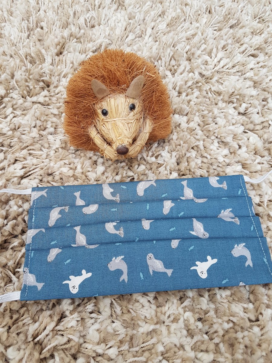 Small Adult or Teenager face covering – Seal print