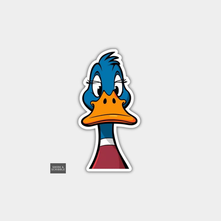 Funny Novelty Vinyl Sticker - Grumpy Duck