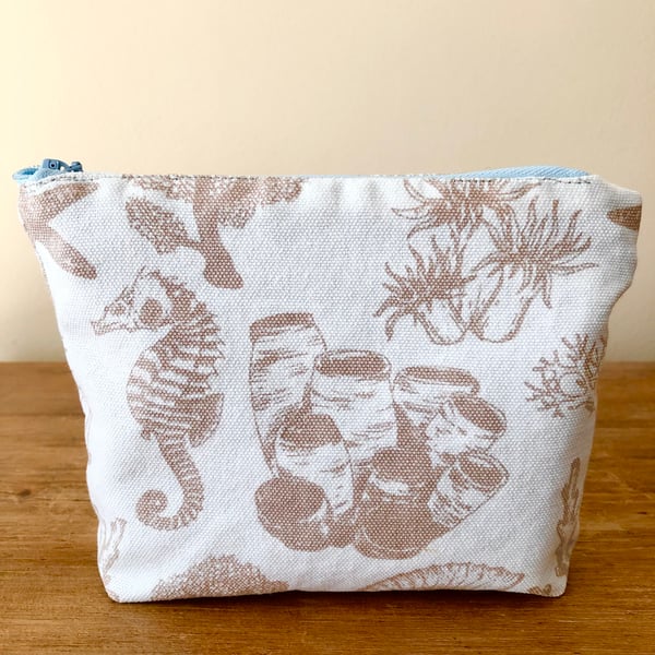 Seaside Print Make Up Bag