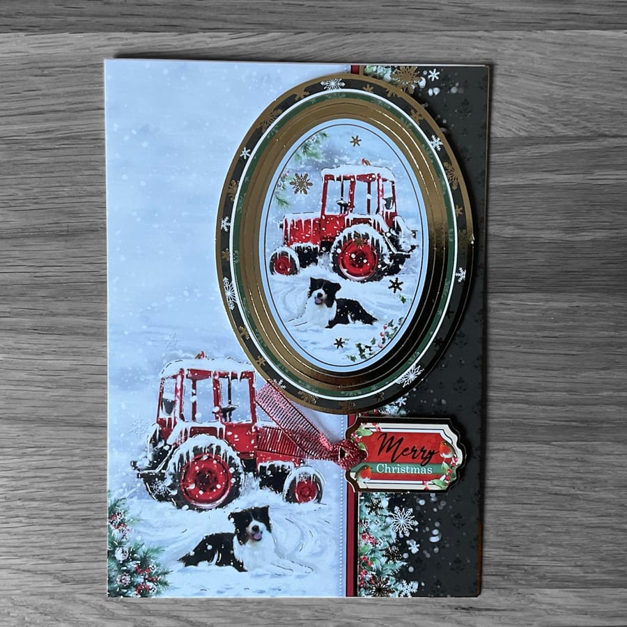 Christmas Card. Luxury Christmas Card Featuring a Festive Farm Scene