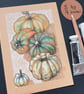 Pumpkins original drawing, pumpkin wall art, kitchen wall decor - Image 3