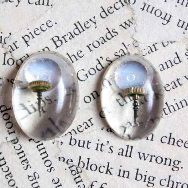 Resin Steampunk Watch Winder Stud Earrings