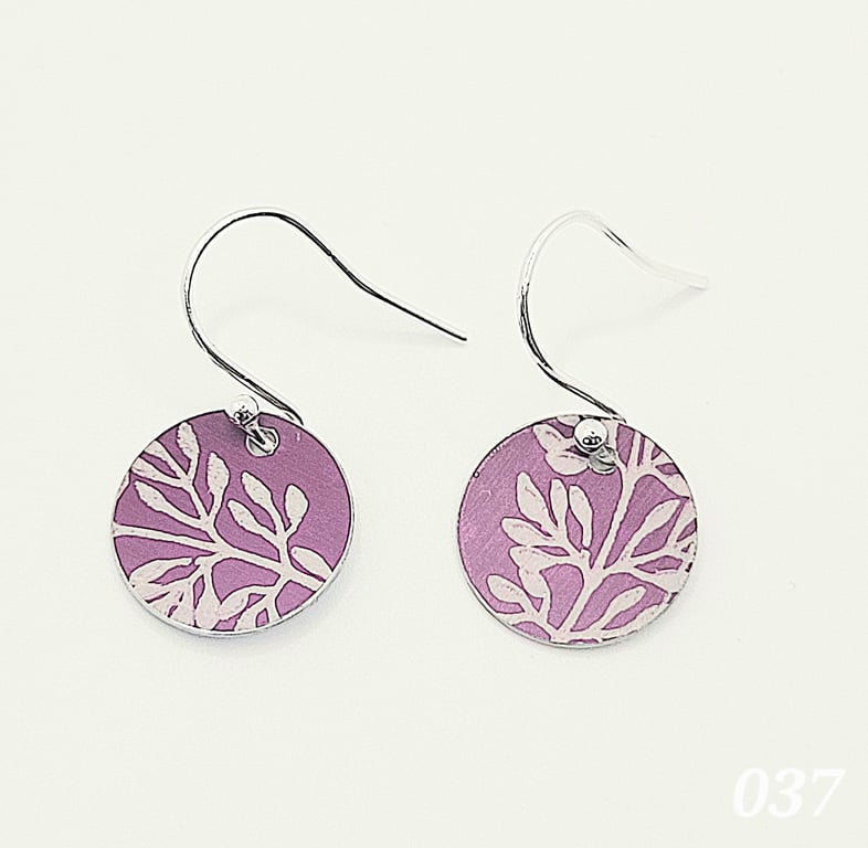 037 - Handmade Aluminium and Silver Reversible Earrings