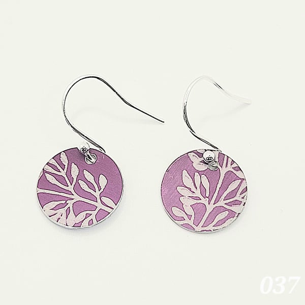 037 - Handmade Aluminium and Silver Reversible Earrings