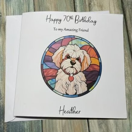 Dog Personalised Card For Her For Him Happy Birthday Dog Card Daughter Mum Nan