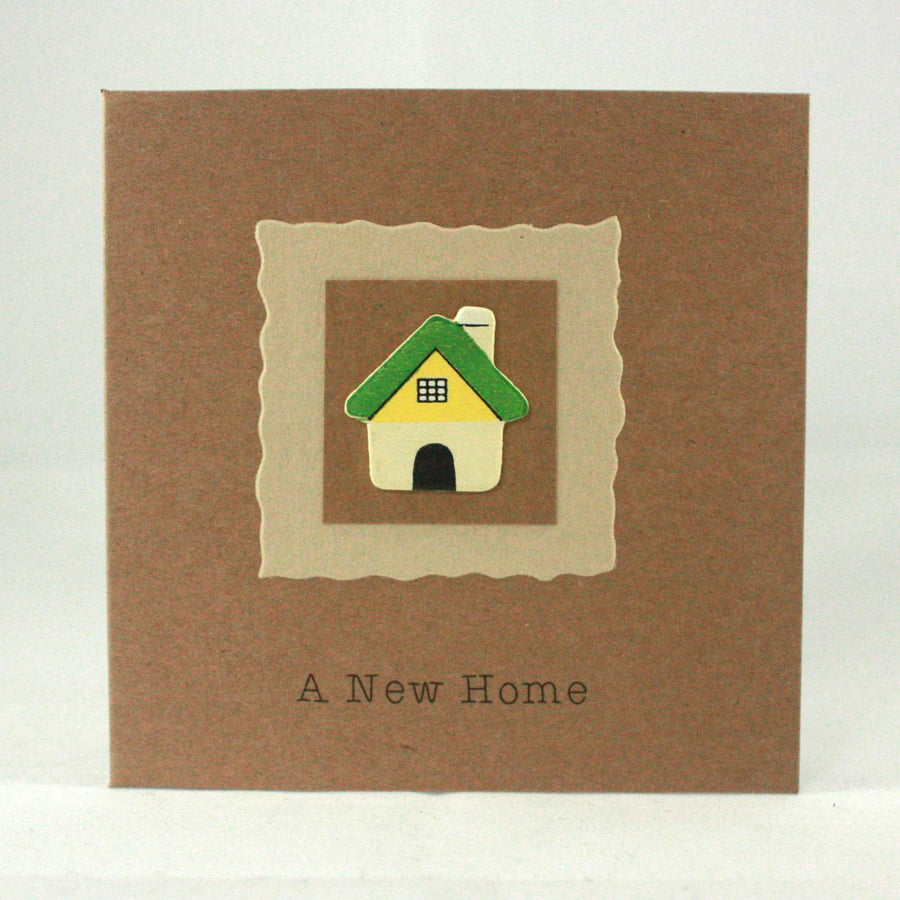 Handmade new home card - little wooden house