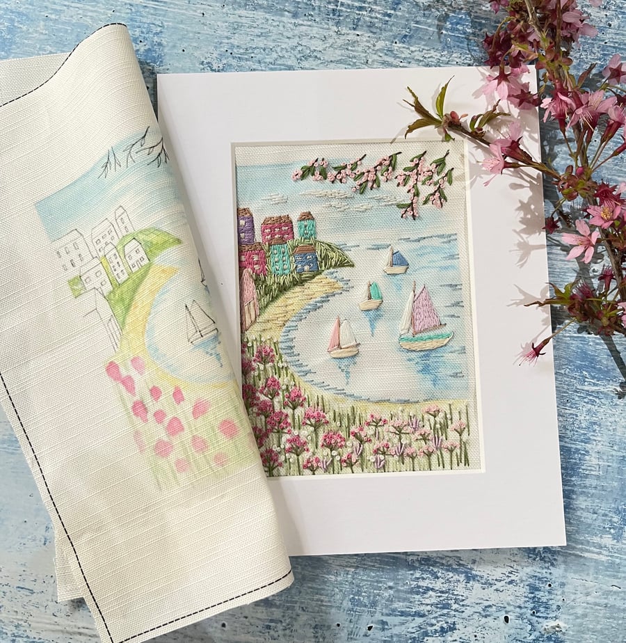 Spring Regatta Hand Embroidery Panel Only