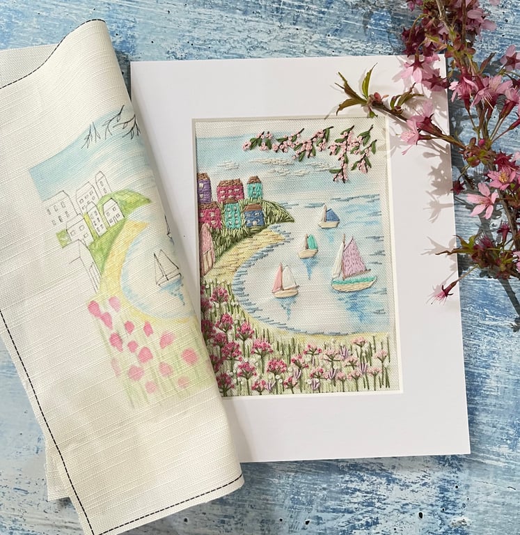 Spring Regatta Hand Embroidery Panel Only