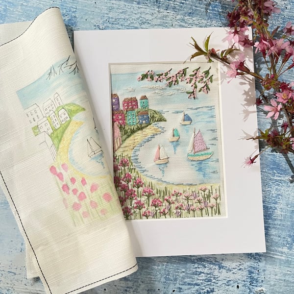 Spring Regatta Hand Embroidery Panel Only