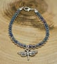 Blue dragonfly charm bracelet - Image 1