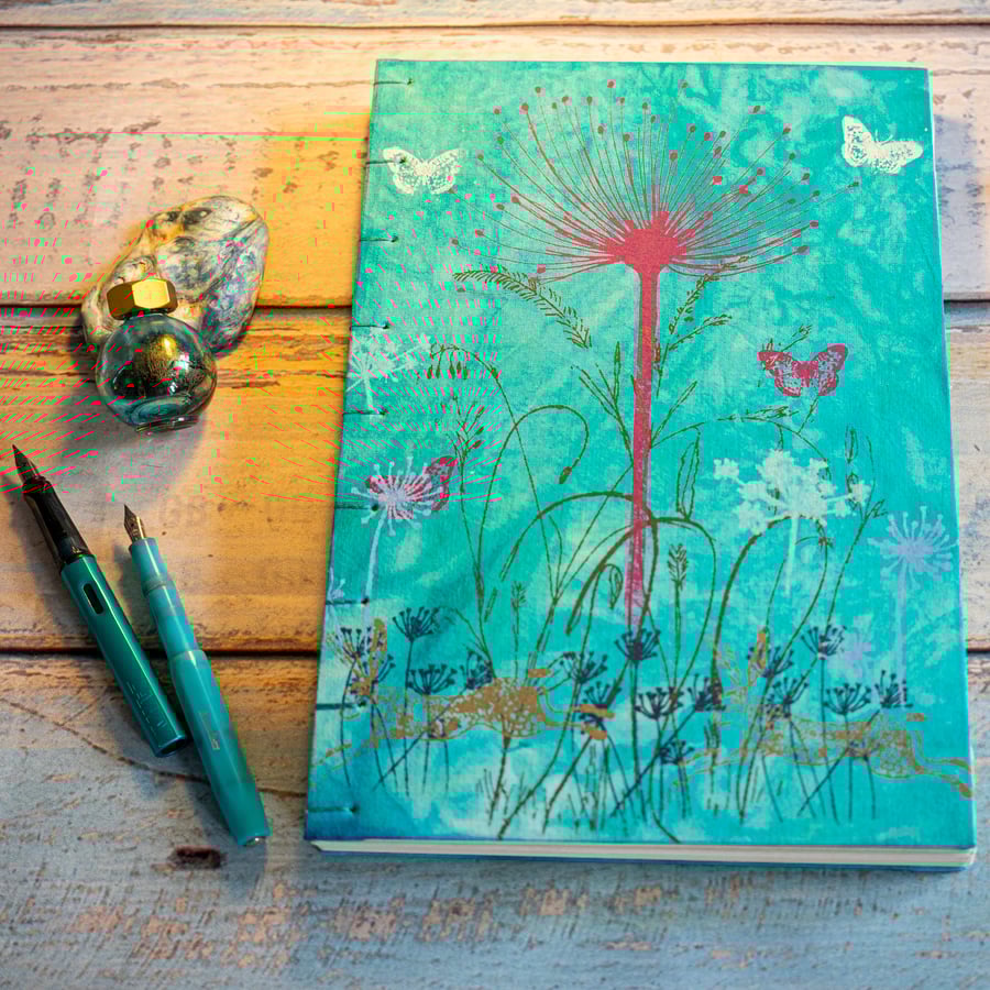 A4 Heirloom journal with Hares and Butterflies (Folksy118)