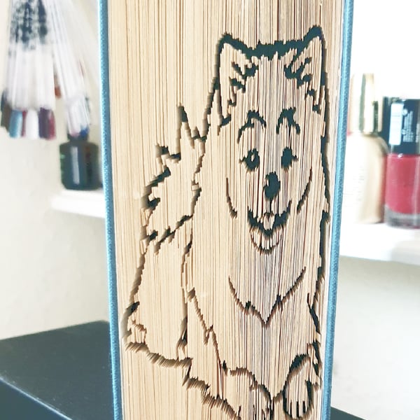 Pomeranian Dog CUT & FOLD Book Folding Pattern - EMAILED PDF PATTERN