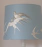 Lampshade for standard lamp. Sanderson 'Swallows' in blue Wedgwood - Image 3