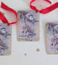 GIFT TAGS, Christmas . Set of 3 ( with diff. sentiments) Bird , berries. Winter. - Image 3