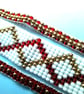 Red white gold beaded Loom bracelet - Image 4