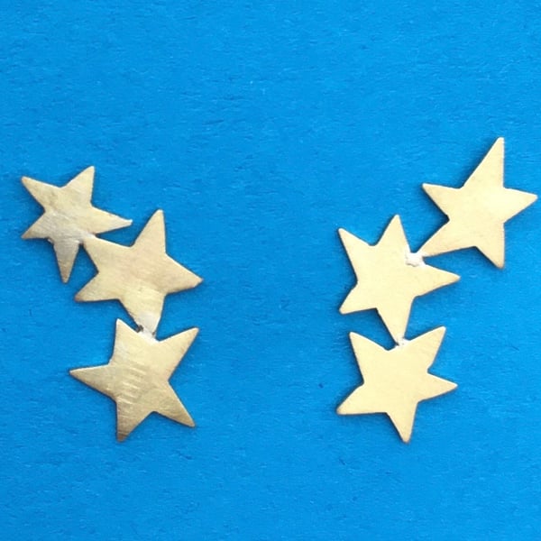 Starstruck trio earrings are gorgeous little handsawn starry studs, sweet little