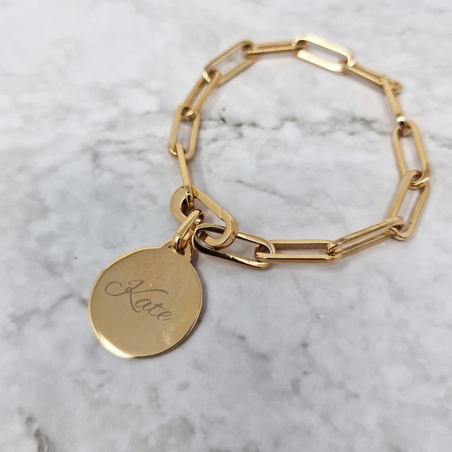 Personalised Paperclip Bracelet Laser Engraved Personalised Gift Birthday Gift F