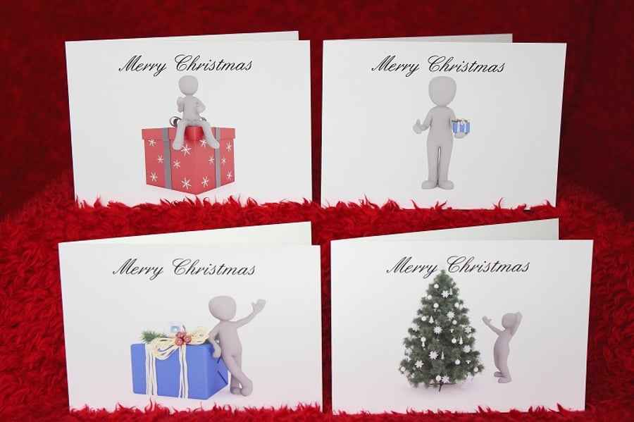 The Little Man Pack of 4 Christmas Cards or Notelets