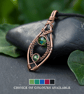 Copper Wire Wrapped Pointed Drop Pendant - Choice of Colours - Image 1