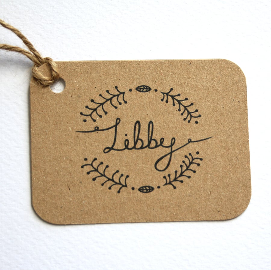 Woodland wedding personalised place tags- favour tags