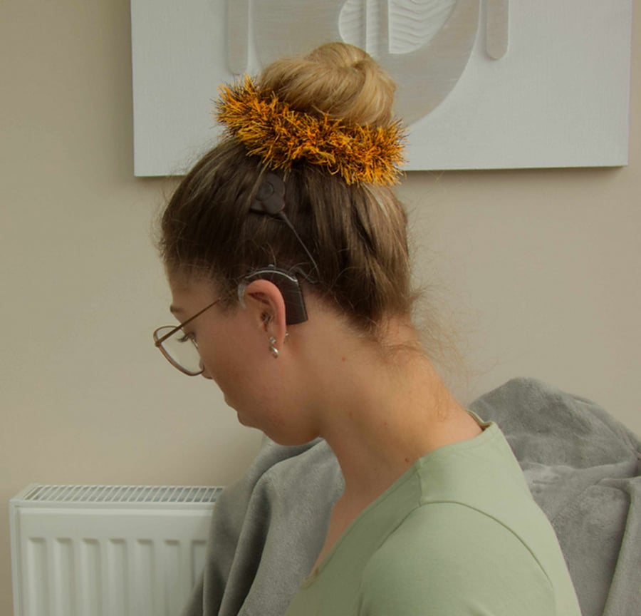 Tinsel Hair Scrunchies- Black and Orange