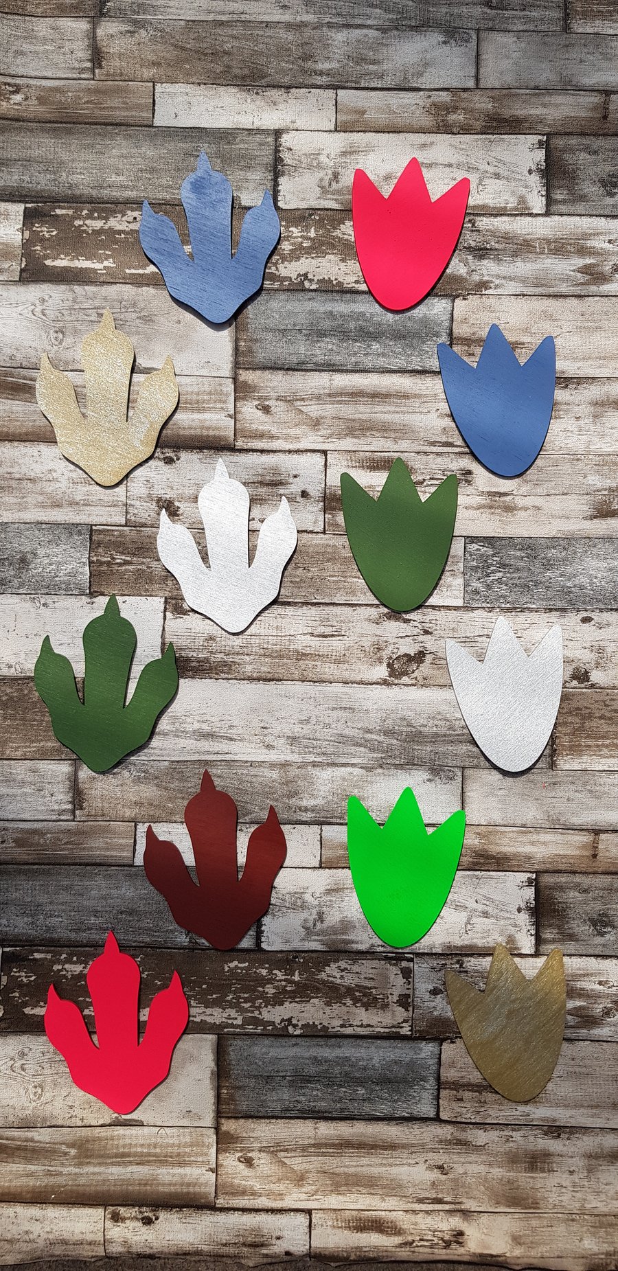 dinosaur footprint stick on wall art with 3m pads