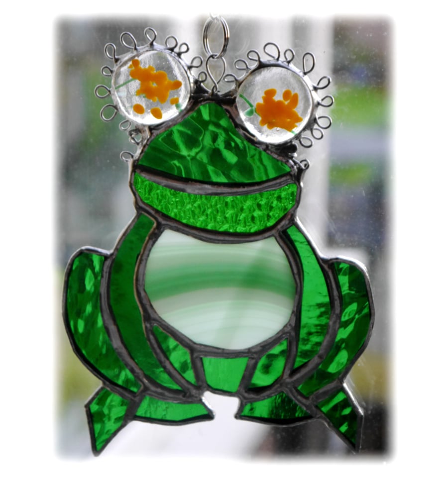 Frog Suncatcher Stained Glass Handmade 039