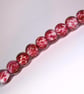 Handmade pink and white patterned lamp work glass beads - Image 10
