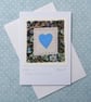 Pretty hand-stitched heart card made with William Morris fabric - Image 4