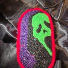 Ghostface Punch Needle Wall Hanging,Horror Decor, Handmade Scream Inspired