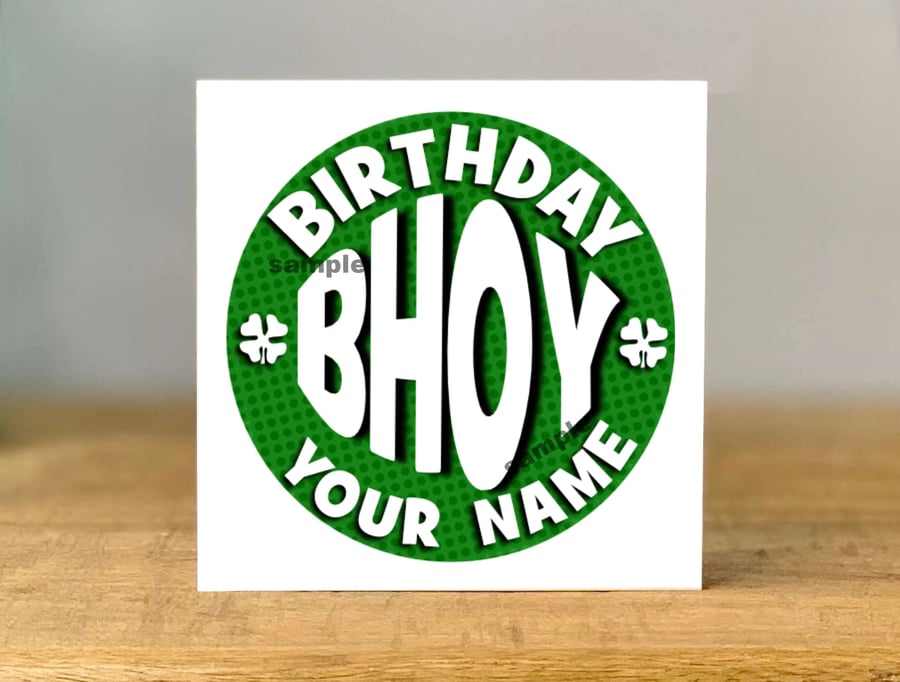Personalised Bhoy Birthday Card, Irish Football Fan