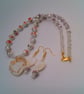 Ceramic Bead and Crystal Necklace with a Double Sided Heart Pendant and Earrings - Image 9