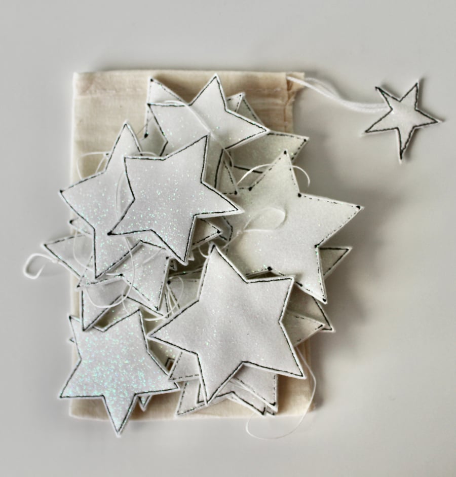 Special Order for Sally - Glitter Star Garland - Hanging Decoration