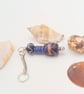 Blue and Black Lampwork Bead Key Ring, Key Ring, Gift for Her, Gift for Teacher - Image 2