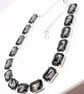 Black Crystal Choker, Georgian Collet Silver Necklace, Anna Wintour Inspired. - Image 5