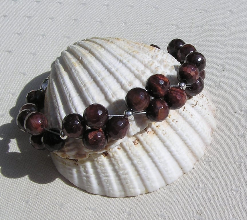 Red Tiger Eye Crystal Gemstone Chakra Bracelet "Red Spirit"