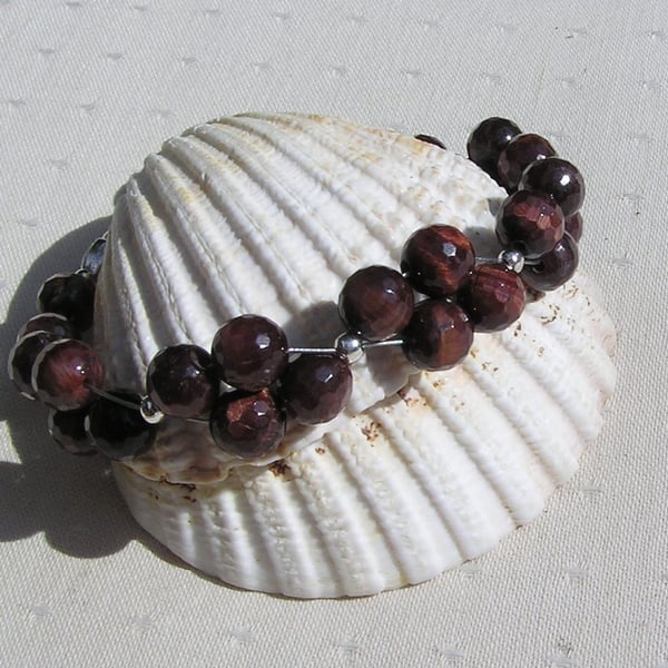 Red Tiger Eye Crystal Gemstone Chakra Bracelet "Red Spirit"