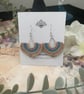 Boho micro macrame fan shaped beaded tear drop earrings, boho girl gift  - Image 5