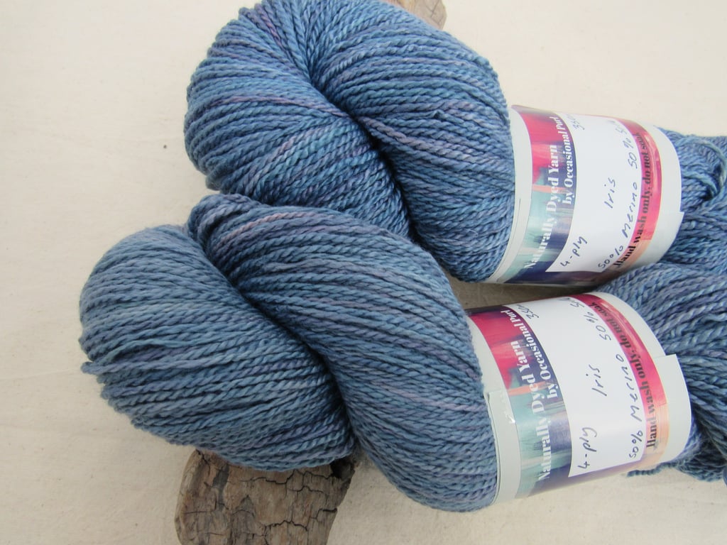 100g Iris Merino Silk Space Dyed Natural Dye 4-ply Yarn