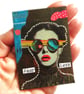 Miniature ACEO Feminist Artwork Inspirational Female Portrait Art FEAR LESS
