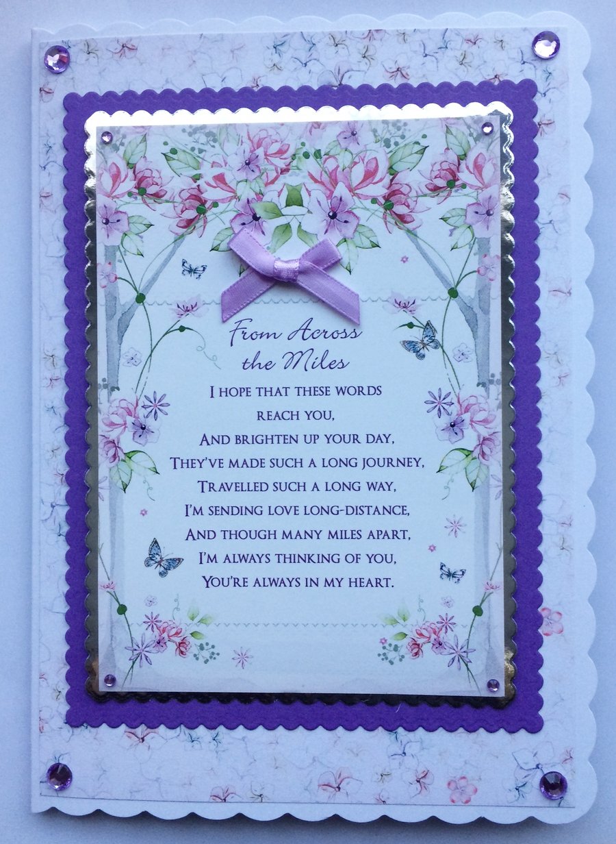 From Across The Miles Card Always in my Heart 3D Luxury Handmade Card