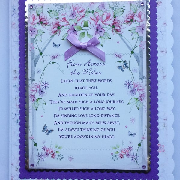 From Across The Miles Card Always in my Heart 3D Luxury Handmade Card