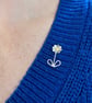 Sterling silver daisy brooch, wedding anniversary gift, silver flower brooch - Image 2