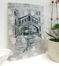 Bridge of Sighs Oxford - on grey William Morris - Image 1