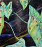 Green Caladium Leaves Tropical Plant  Botanical Watercolour Original Painting - Image 4