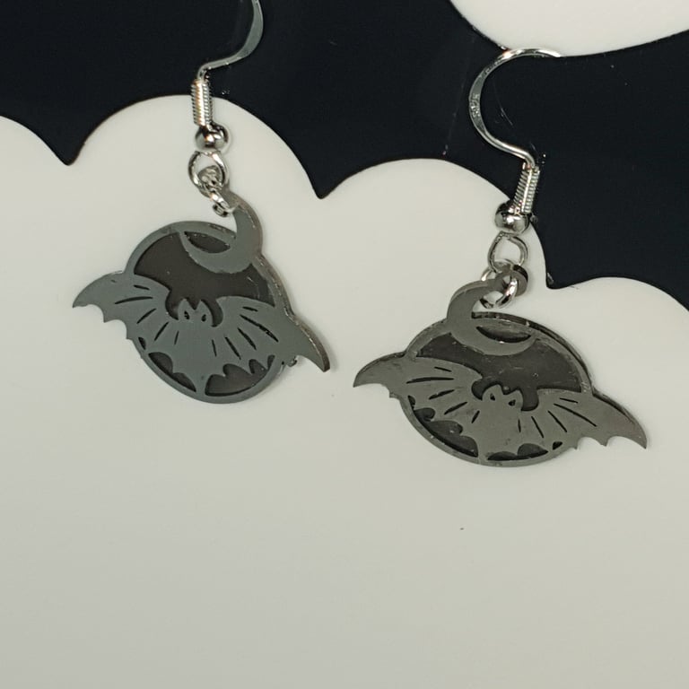 Gothic Bat Earrings 