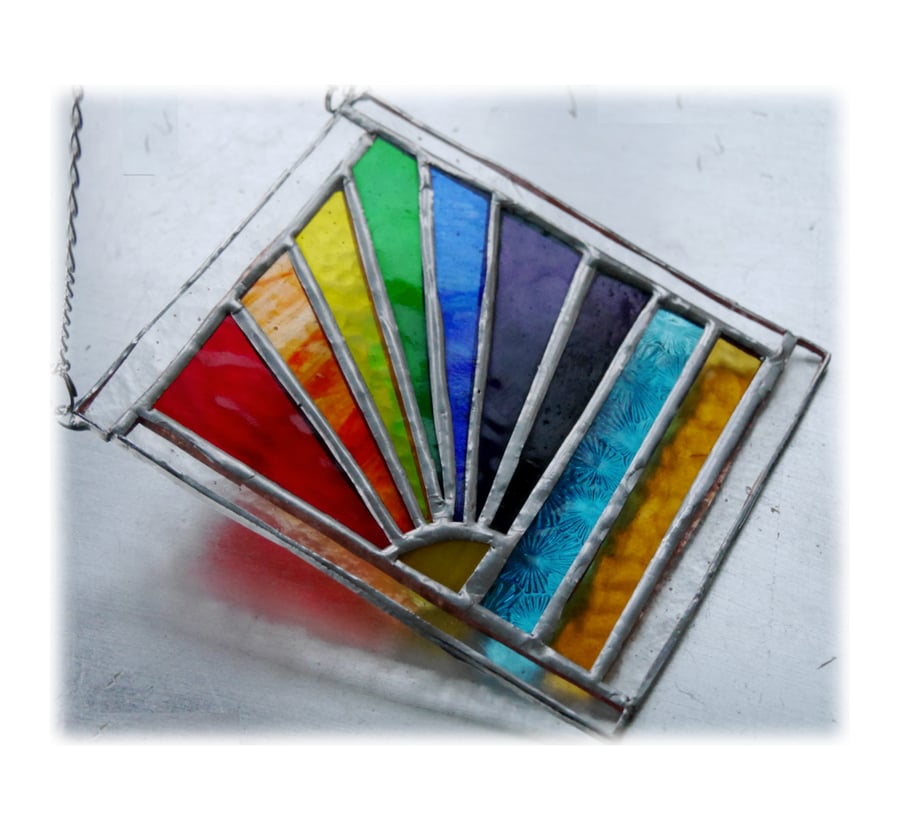 Rainbow Beach Stained Glass Suncatcher Handmade 019 