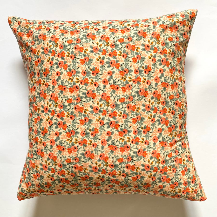 Rifle Paper co floral cotton cushion cover 